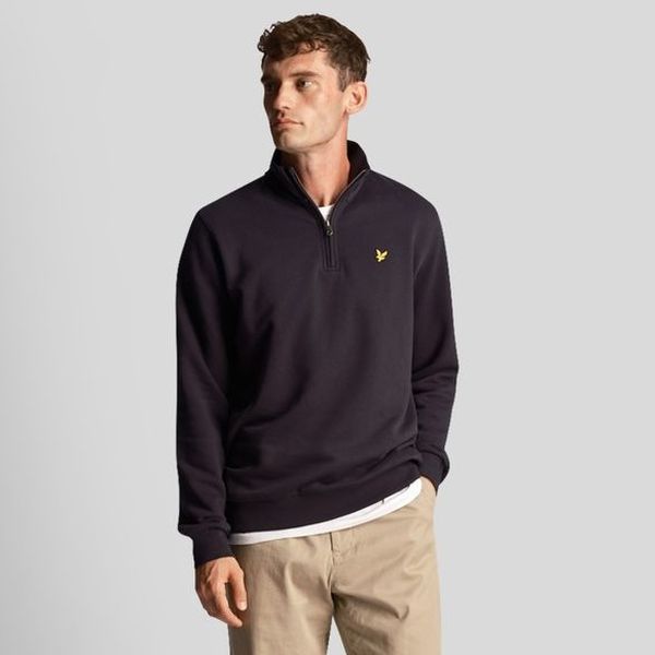 Lyle & Scott Quarter Zip Sweater Navy