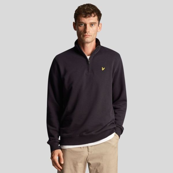 Lyle & Scott Quarter Zip Sweater Navy