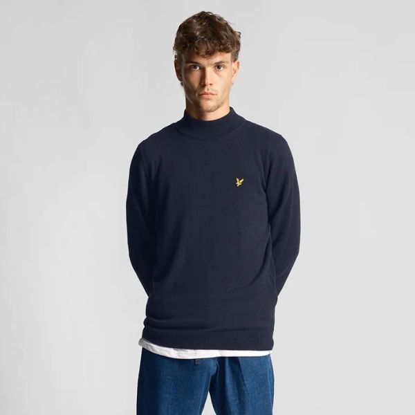 Lyle & Scott Roll Neck Sweater Navy