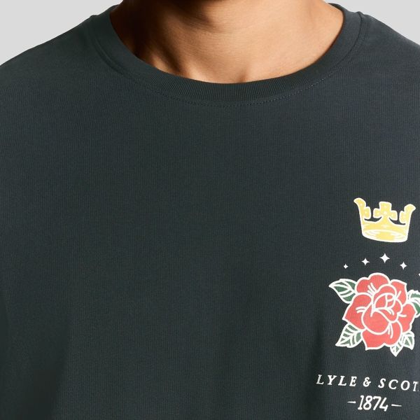 Lyle & Scott Rose and Crown T-shirt Navy