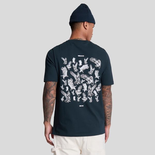 Lyle & Scott Scattered Eagles Graphic T-shirt Navy