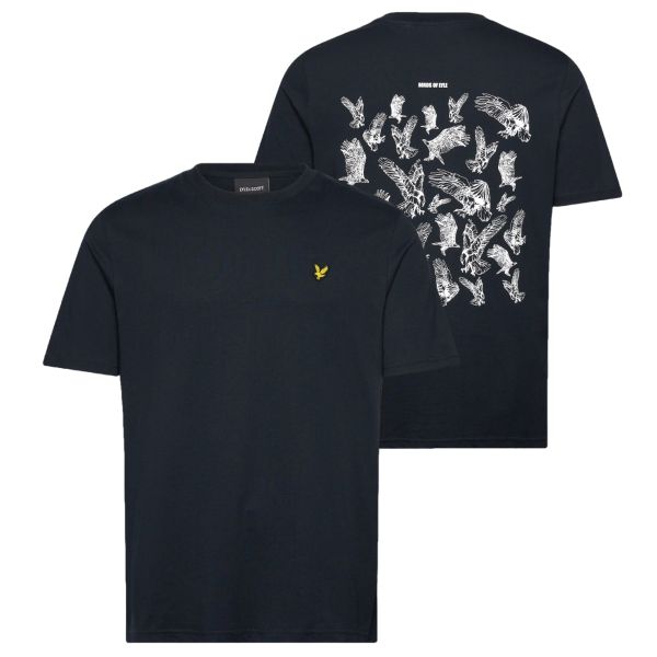 Lyle & Scott Scattered Eagles Graphic T-shirt Navy