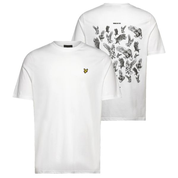 Lyle & Scott Scattered Eagles Graphic T-shirt Wit