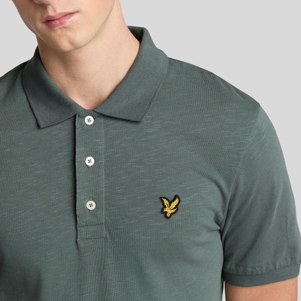 Lyle & Scott Slub Polo Donker Groen
