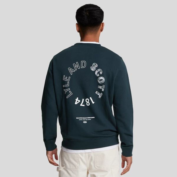 Lyle & Scott Tartan Heritage Graphic Sweater Navy