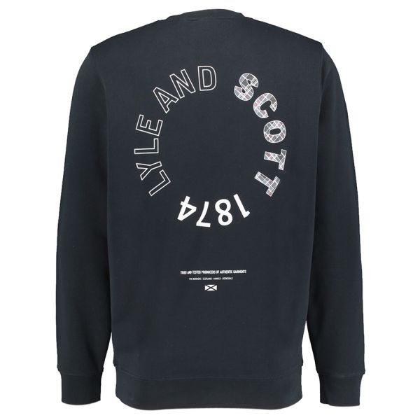 Lyle & Scott Tartan Heritage Graphic Sweater Navy