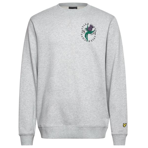 Lyle & Scott Thistle Flora Print Sweater Grijs