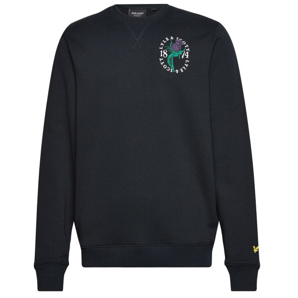Lyle & Scott Thistle Flora Print Sweater Zwart