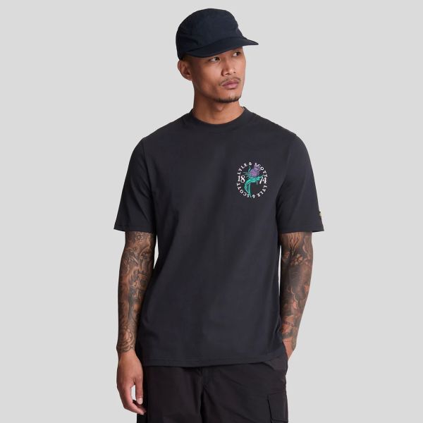 Lyle & Scott Thistle Flora Print T-shirt Navy