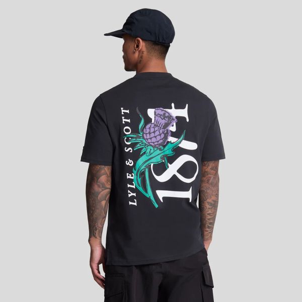Lyle & Scott Thistle Flora Print T-shirt Navy