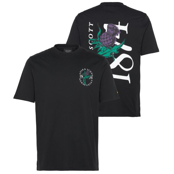 Lyle & Scott Thistle Flora Print T-shirt Navy