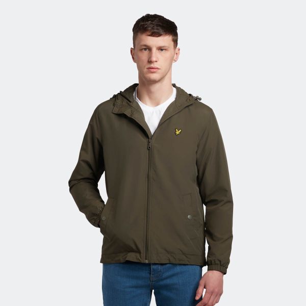 Lyle & Scott Zip Through Hooded Jack Donker Groen