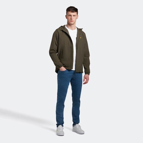 Lyle & Scott Zip Through Hooded Jack Donker Groen