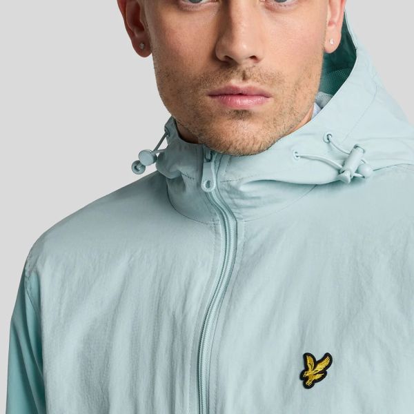 Lyle & Scott Zip Through Hooded Jack Licht Blauw
