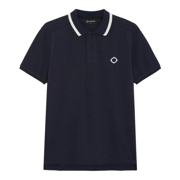 Ma.strum Block Tipped Polo Navy