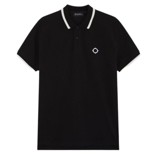 Ma.strum Block Tipped Polo Zwart