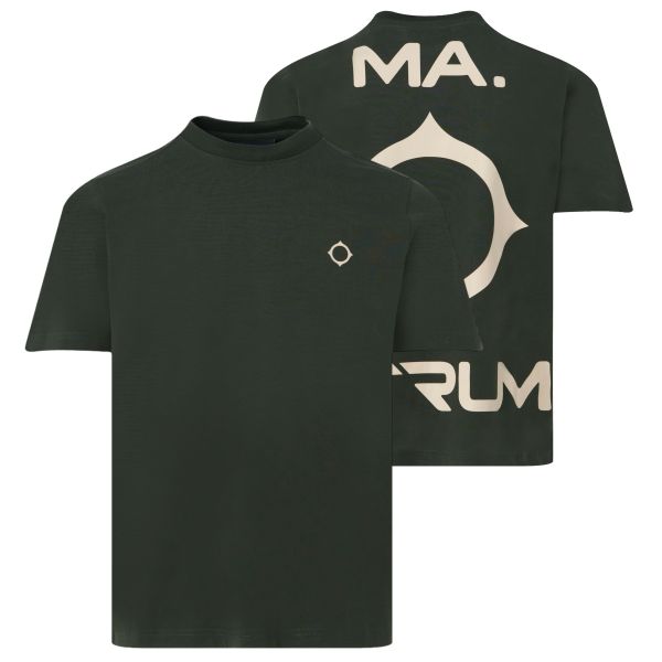Ma.strum Oversized Back Logo T-shirt Donker Groen