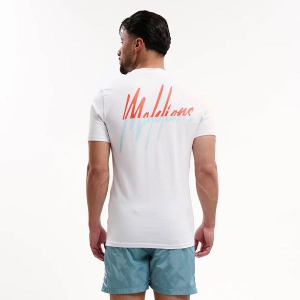 Malelions Split Slim T-shirt Wit