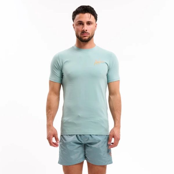 Malelions Split Slim T-shirt Licht Blauw