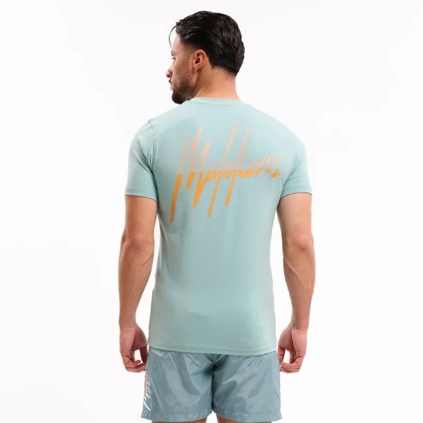 Malelions Split Slim T-shirt Licht Blauw