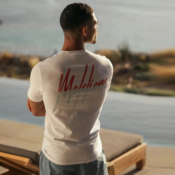 Malelions Split Slim T-shirt Wit