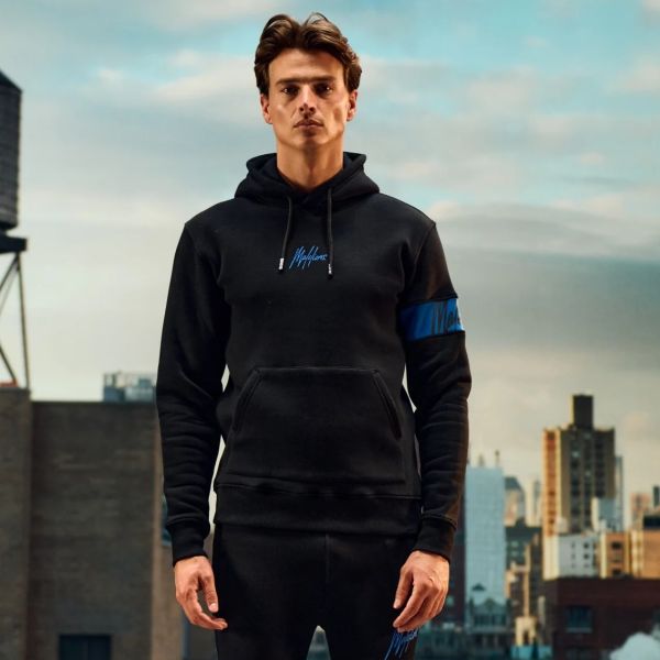 Malelions Captain Hoodie 2.0 Zwart/Blauw