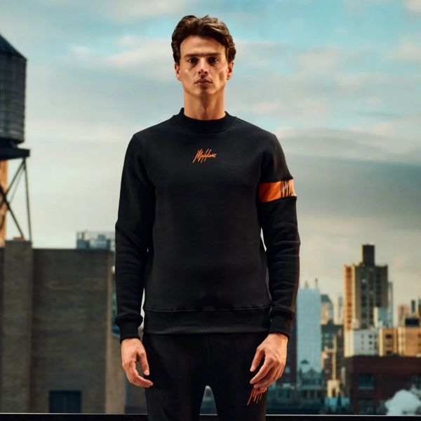 Malelions Captain Sweater 2.0 Zwart/Oranje