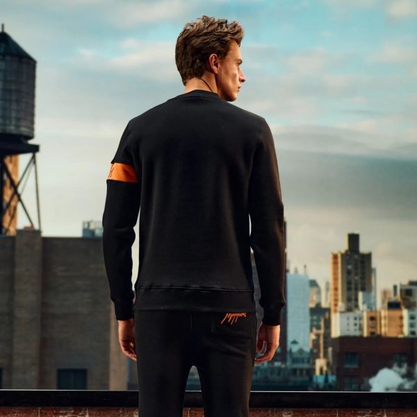 Malelions Captain Sweater 2.0 Zwart/Oranje