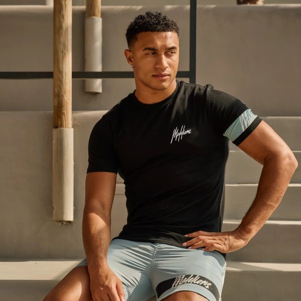 Malelions Captain T-shirt Zwart/Blauw