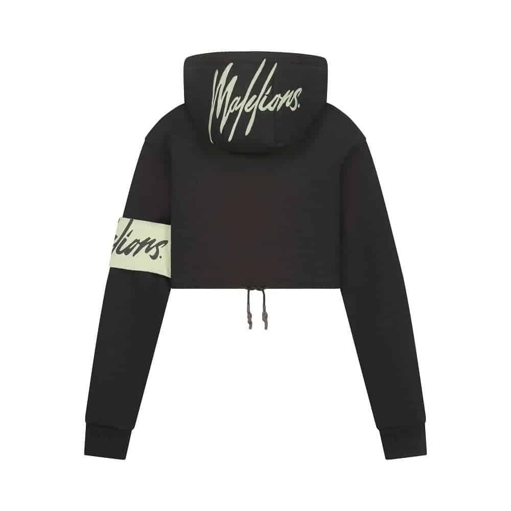 malelions captian crop hoodie dames zwart