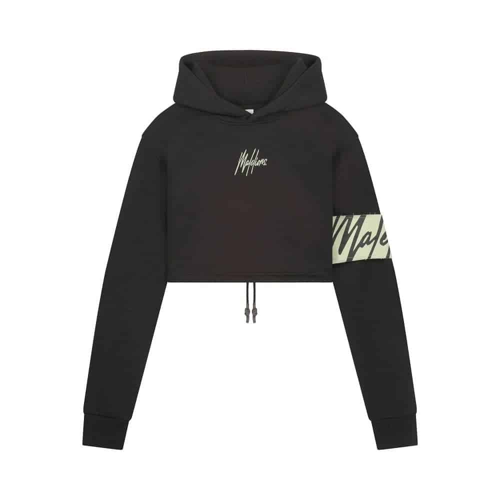 malelions captian crop hoodie dames zwart