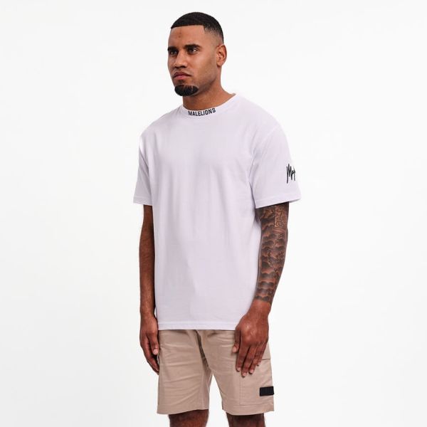 Malelions Collar T-shirt Wit