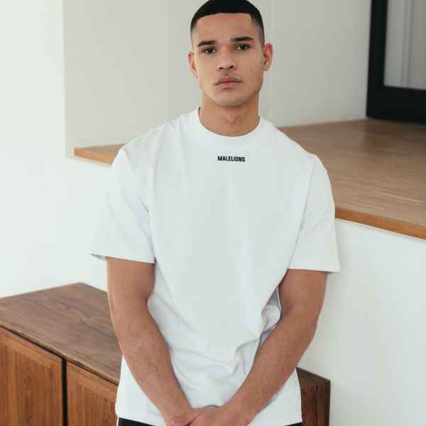 Malelions Collar T-shirt Wit