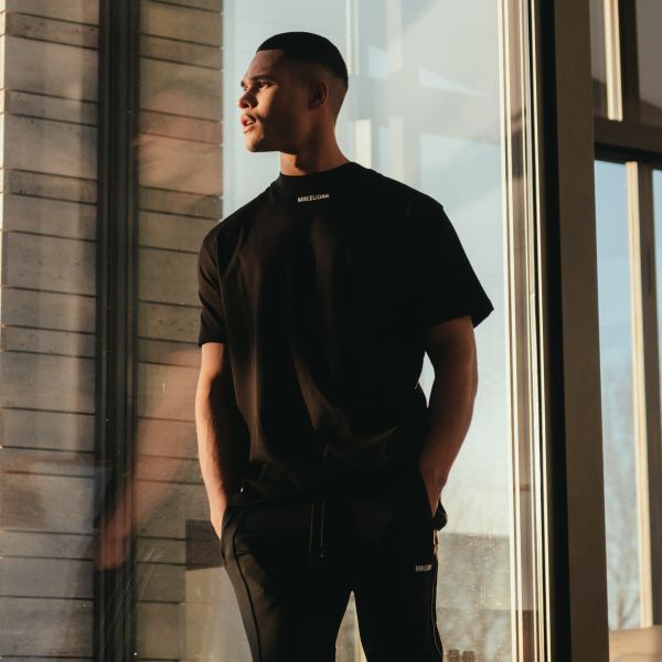 Malelions Collar T-shirt Zwart