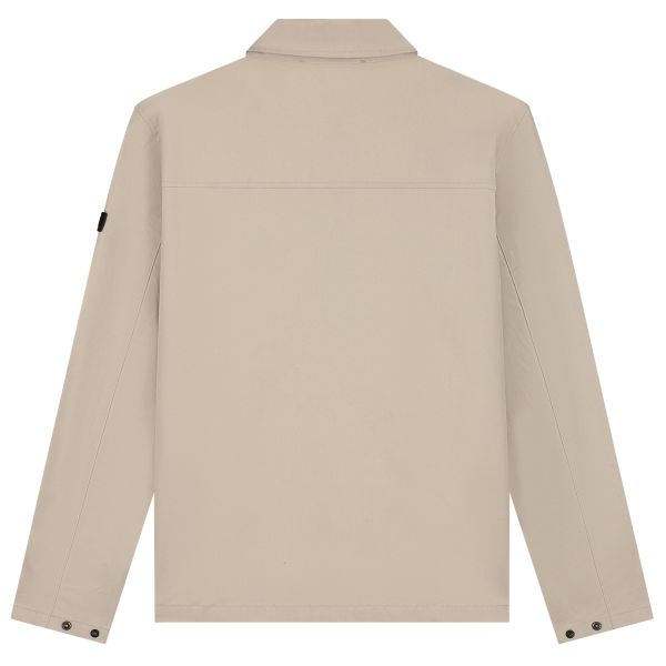 Malelions Cotton Zip Overshirt Beige