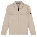 Malelions Cotton Zip Overshirt Beige