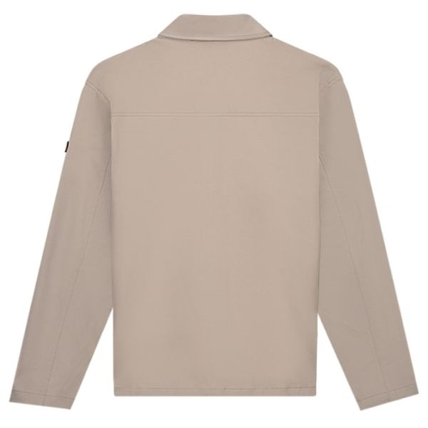 Malelions Cotton Zip Overshirt Beige