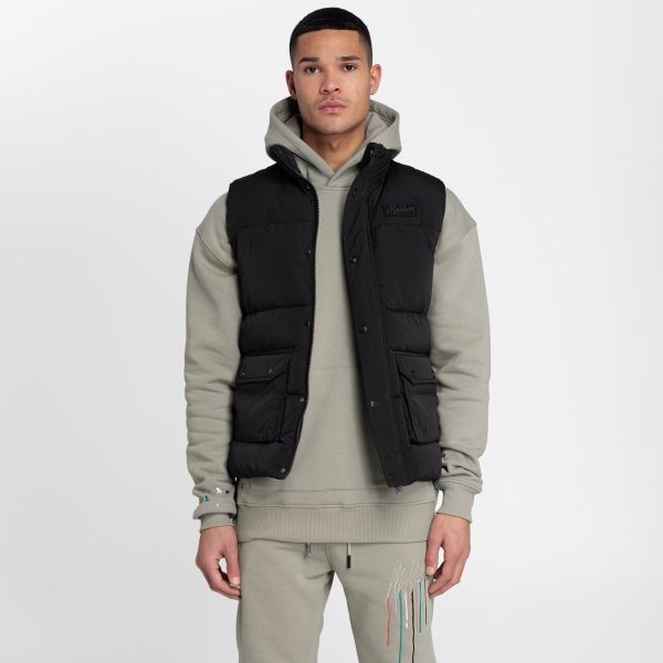 Malelions Crinkle Padded Bodywarmer Zwart