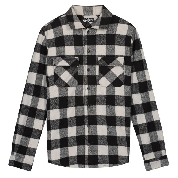 Malelions Dean Flannel Overshirt Zwart