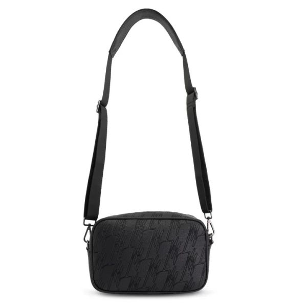 Malelions Debossed Messenger Bag Zwart