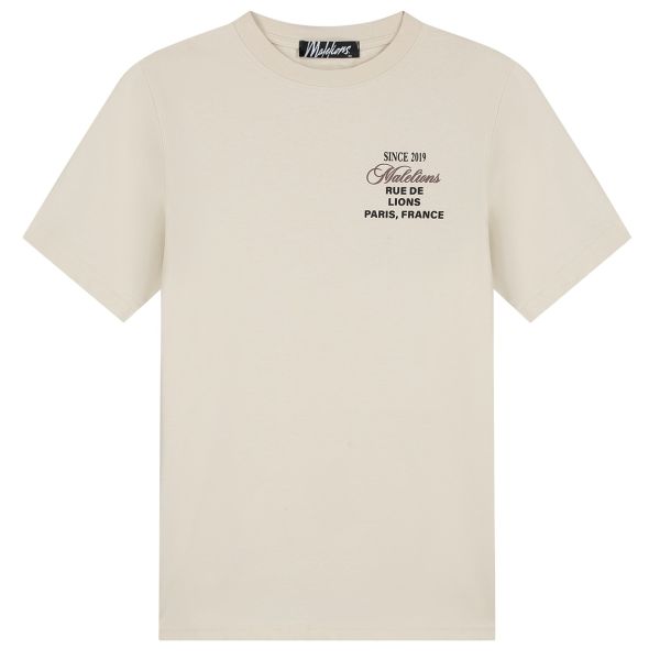 Malelions Design T-shirt Beige