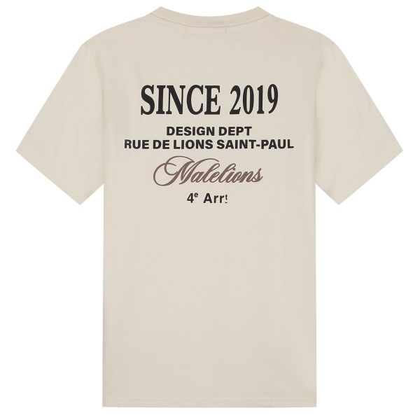 Malelions Design T-shirt Beige