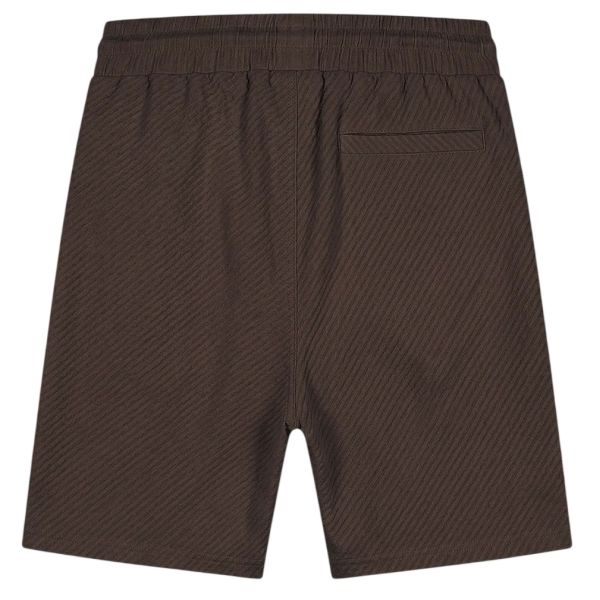Malelions Diagonal Seersucker Korte Broek Bruin
