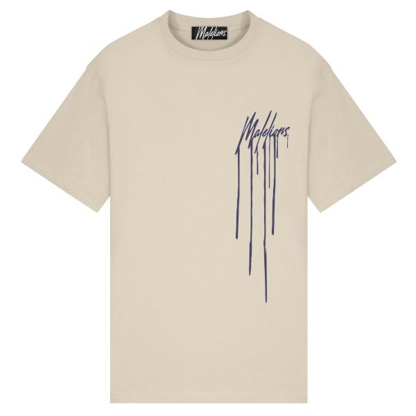 Malelions Dripped T-shirt Beige