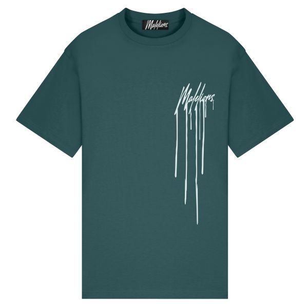 Malelions Dripped T-shirt Donker Blauw