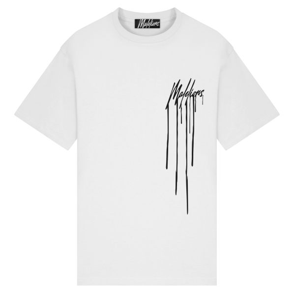 Malelions Dripped T-shirt Wit