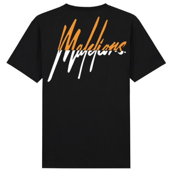 Malelions EK2024 Split T-shirt Zwart/Oranje