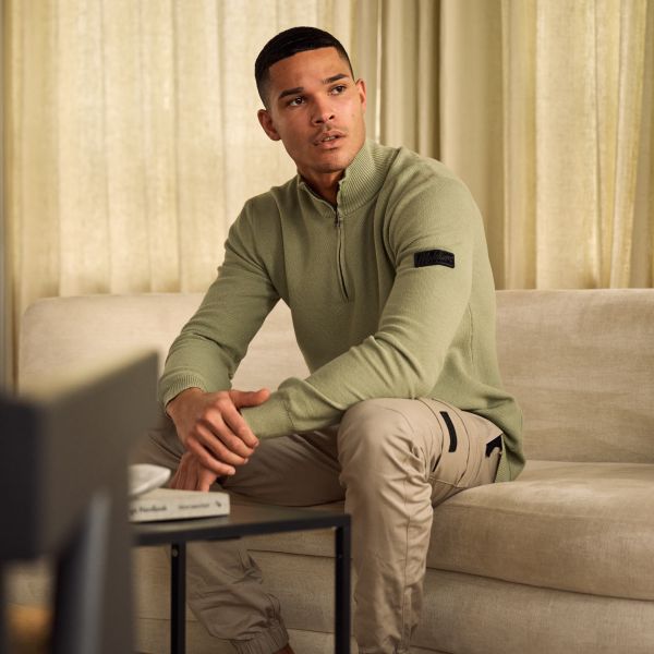 Malelions Knit Quarter Zip Sweater Licht Groen