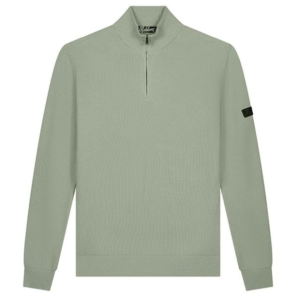 Malelions Knit Quarter Zip Sweater Licht Groen