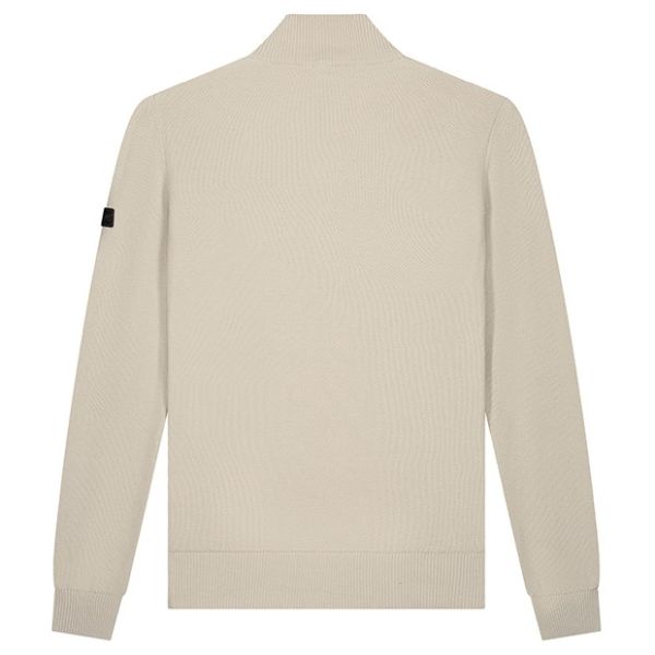 Malelions Knit Quarter Zip Sweater Taupe